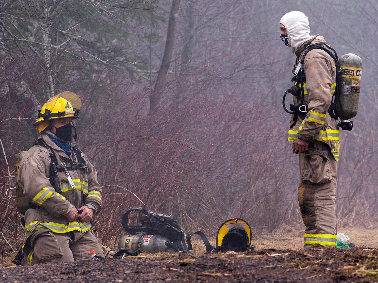 Two firefighters